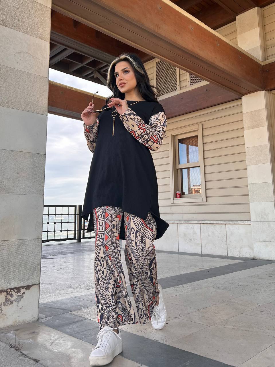 Selena Two Piece Women Set Black