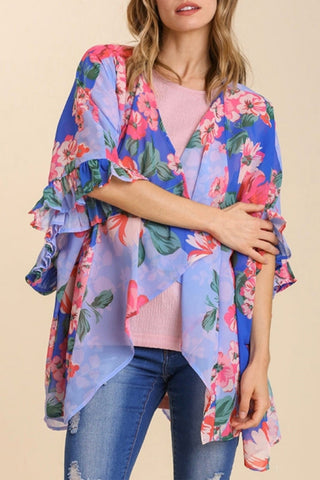 Osaka Ruffled Sleeve Loose Fit Kimono