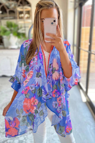 Osaka Ruffled Sleeve Loose Fit Kimono