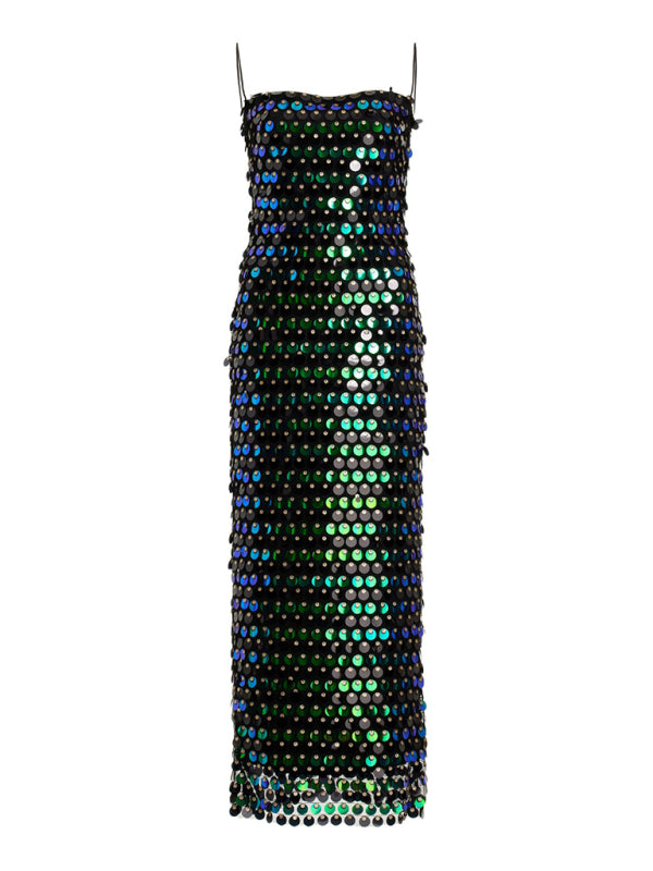 Women's beaded strapless party long dress