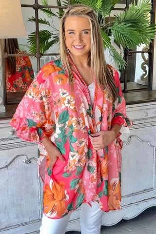 Osaka Ruffled Sleeve Loose Fit Kimono