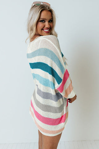 Kelly Striped Knit Top with Chest Pocket