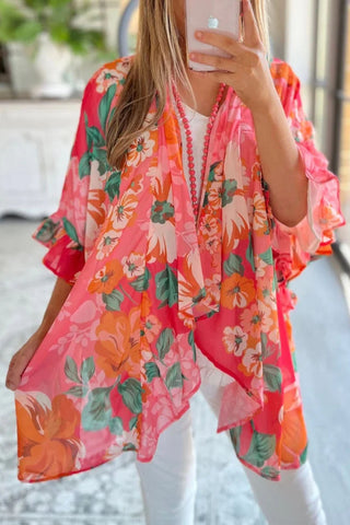 Osaka Ruffled Sleeve Loose Fit Kimono