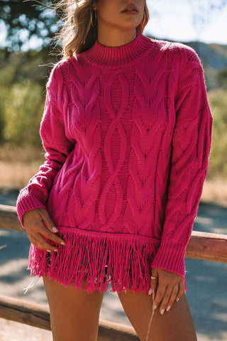 Rosalinda Cable Knit Tasseled Sweater