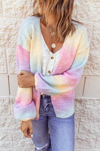 Ombre Drop Shoulder Cardigan