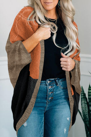 Nelly Neutral Colorblock Drapey Cardigan