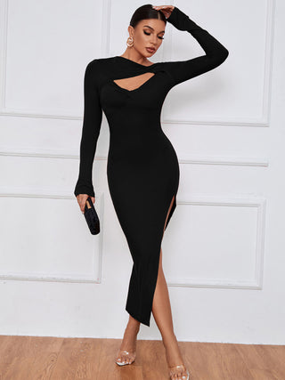 Women's Twist Cutout High Slit Maxi Dress