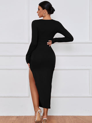 Women's Twist Cutout High Slit Maxi Dress
