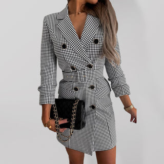 Women's Double Breasted Belted Blazer Minidress