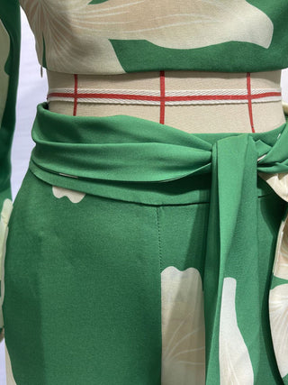 Women's Lantern Sleeve Shirt & High Waist Wide-Leg Pant Set