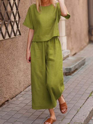 Women's Casual Solid Color Two-Piece Set